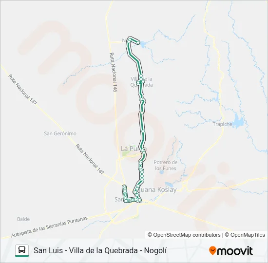 INTERURBANO Bus Line Map