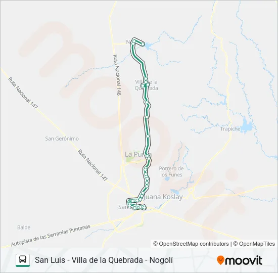INTERURBANO Bus Line Map