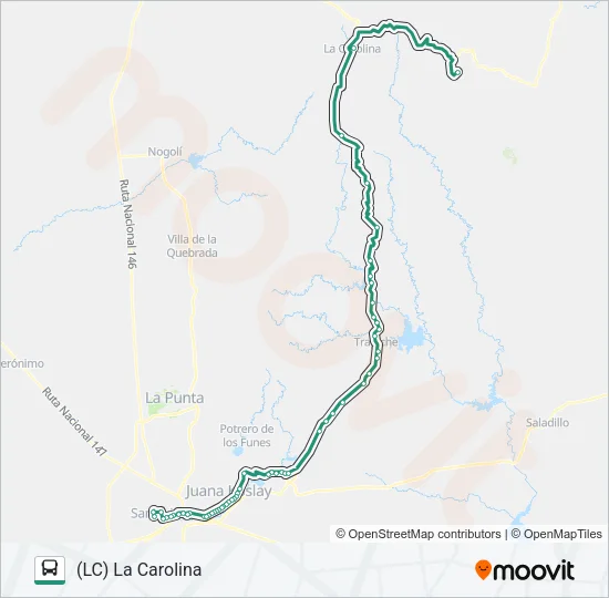 INTERURBANO Bus Line Map