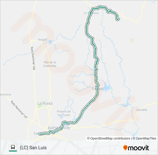 INTERURBANO Bus Line Map