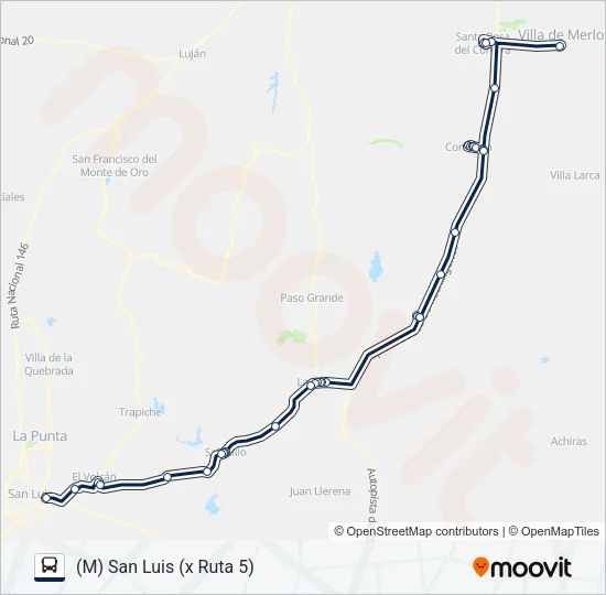 INTERURBANO Bus Line Map