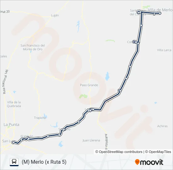 INTERURBANO Bus Line Map