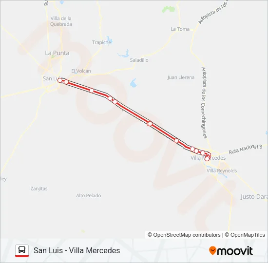 INTERURBANO Bus Line Map