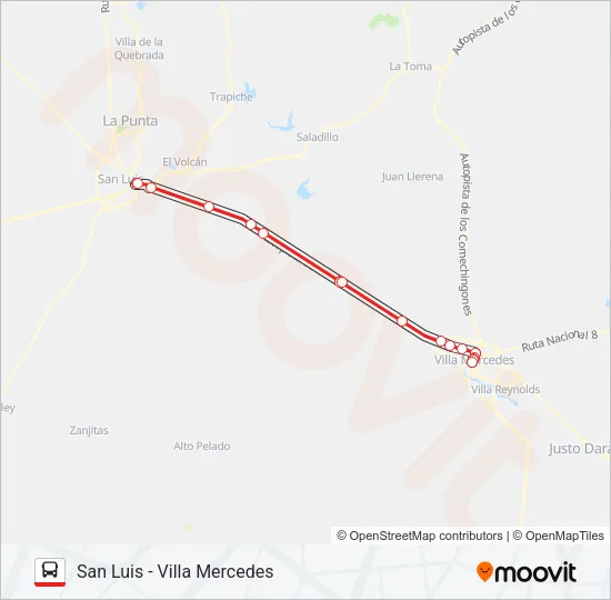 INTERURBANO Bus Line Map