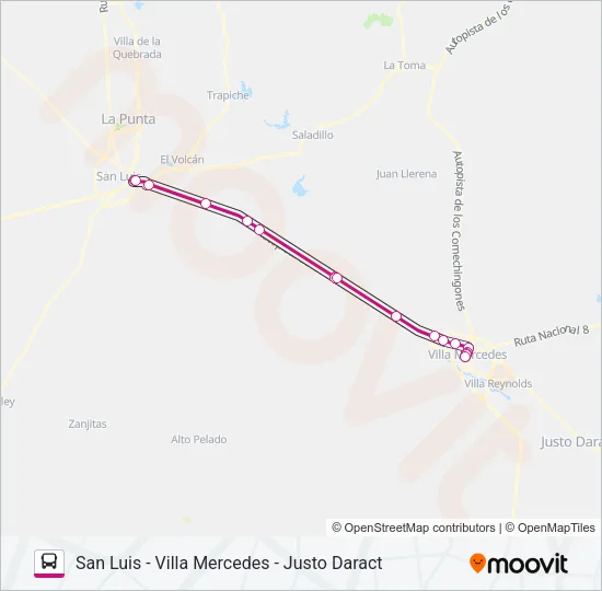 INTERURBANO Bus Line Map