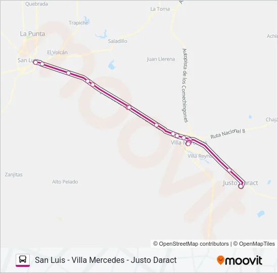INTERURBANO Bus Line Map