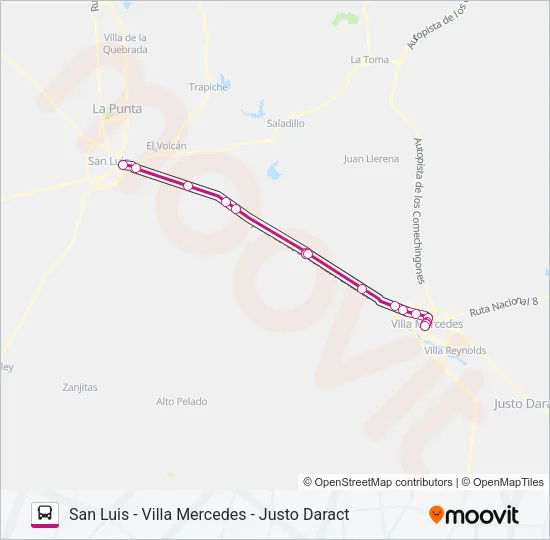 INTERURBANO Bus Line Map