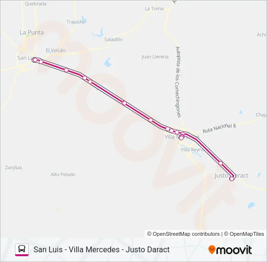 INTERURBANO Bus Line Map