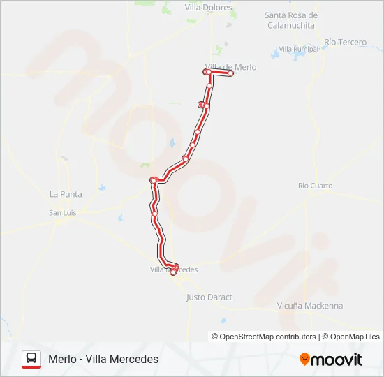INTERURBANO Bus Line Map