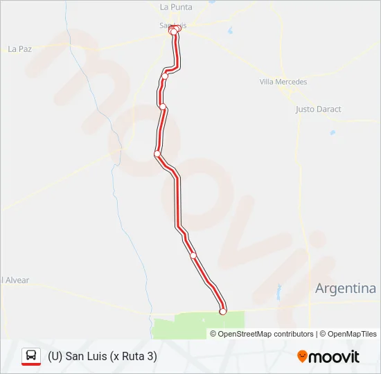 INTERURBANO Bus Line Map