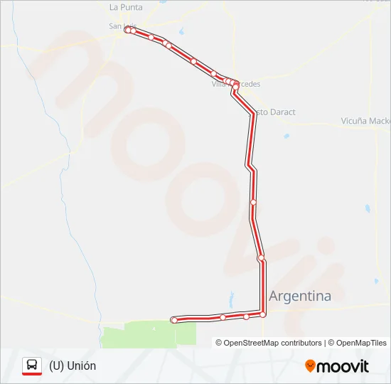 INTERURBANO Bus Line Map