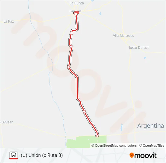 INTERURBANO Bus Line Map