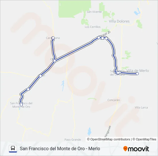 INTERURBANO Bus Line Map