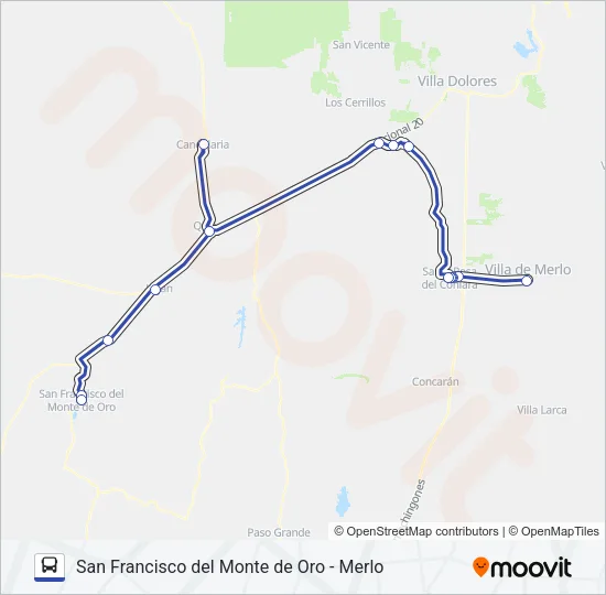 INTERURBANO Bus Line Map