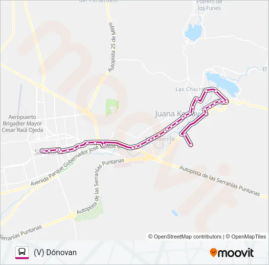 1700 INTERURBANO Bus Line Map