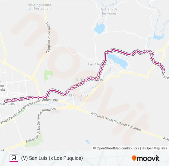 1700 INTERURBANO Bus Line Map