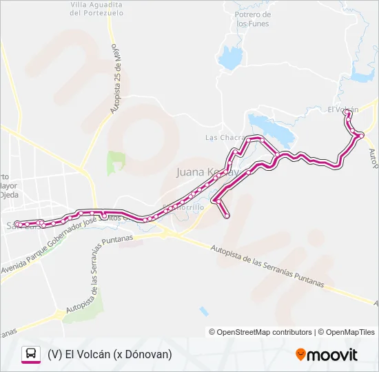 1700 INTERURBANO Bus Line Map