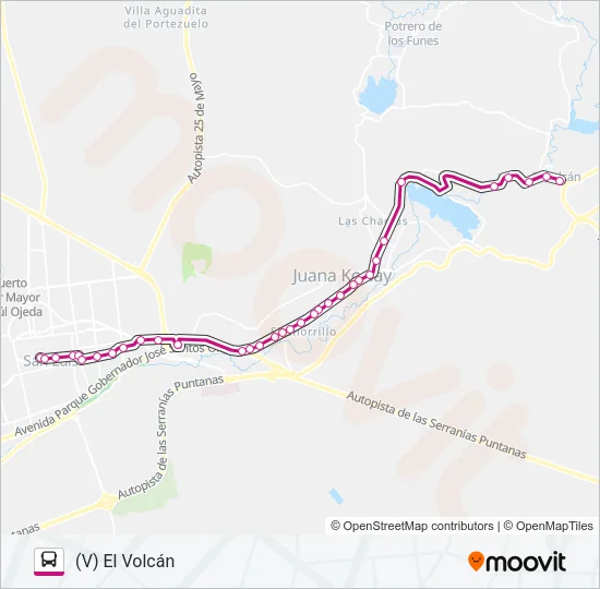 1700 INTERURBANO Bus Line Map
