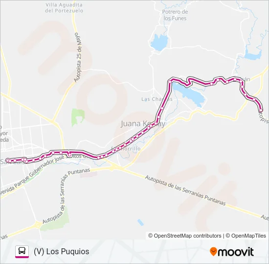 1700 INTERURBANO Bus Line Map