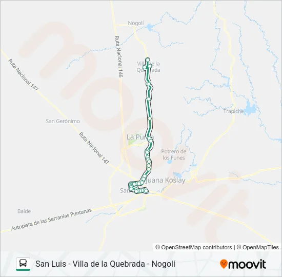 103 INTERURBANO Bus Line Map