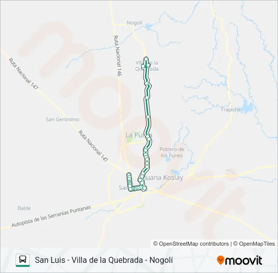 103 INTERURBANO Bus Line Map