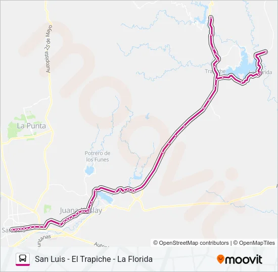 1900 INTERURBANO Bus Line Map