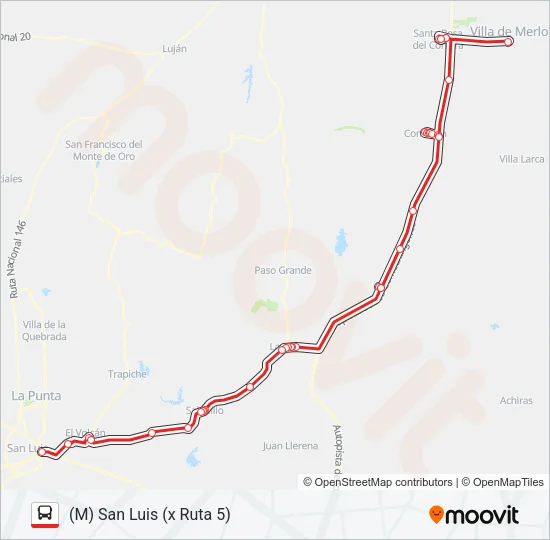 2000 INTERURBANO Bus Line Map