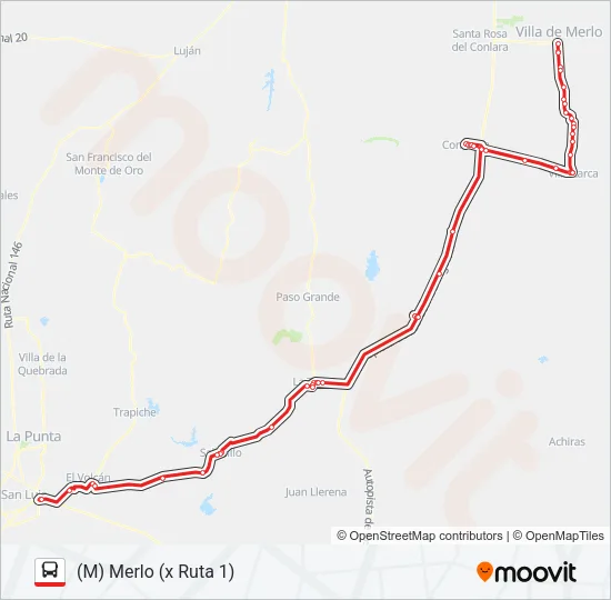 2000 INTERURBANO Bus Line Map