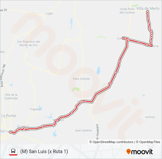 2000 INTERURBANO Bus Line Map