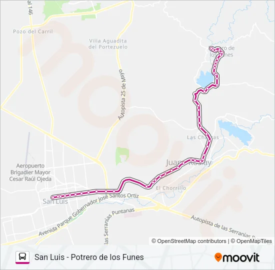 1800 INTERURBANO Bus Line Map