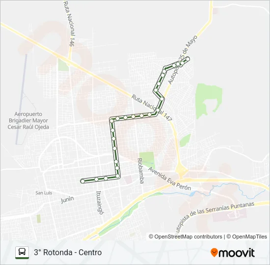 OK NORTE Bus Line Map