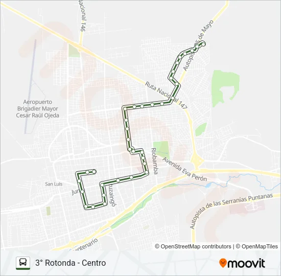 OK NORTE Bus Line Map