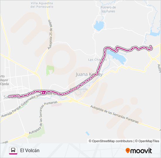 Mapa de INTERURBANO de autobús