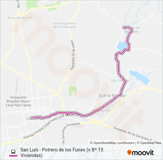 INTERURBANO Bus Line Map