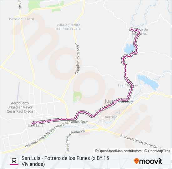 Mapa de INTERURBANO de autobús