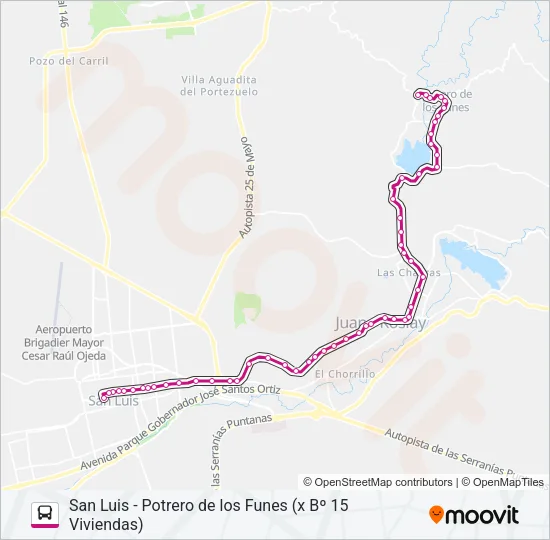 INTERURBANO Bus Line Map