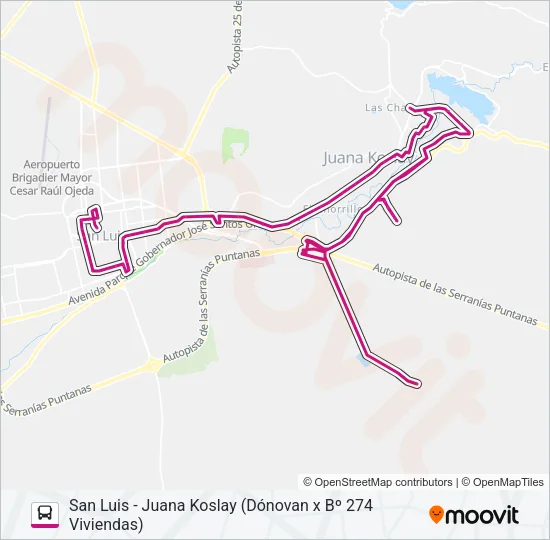 INTERURBANO Bus Line Map