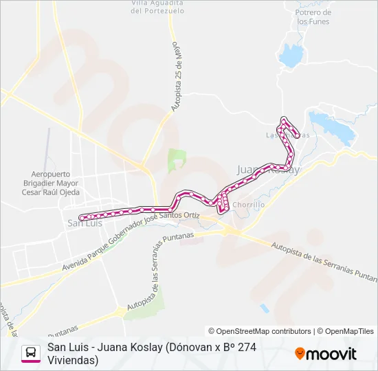 INTERURBANO Bus Line Map