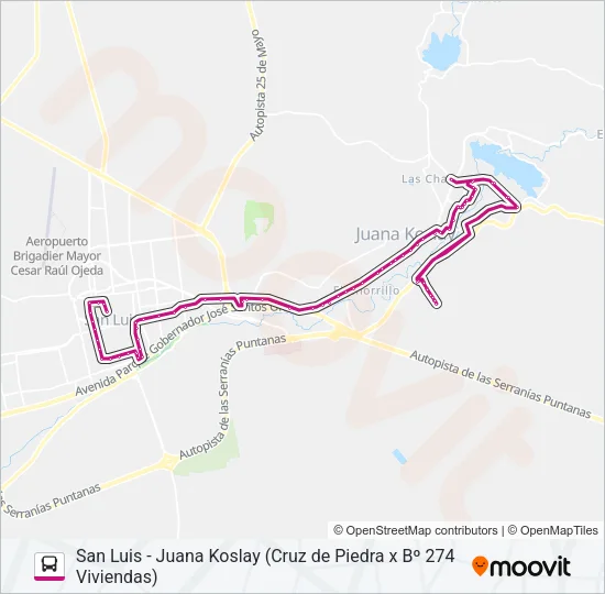 INTERURBANO Bus Line Map