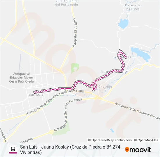 INTERURBANO Bus Line Map