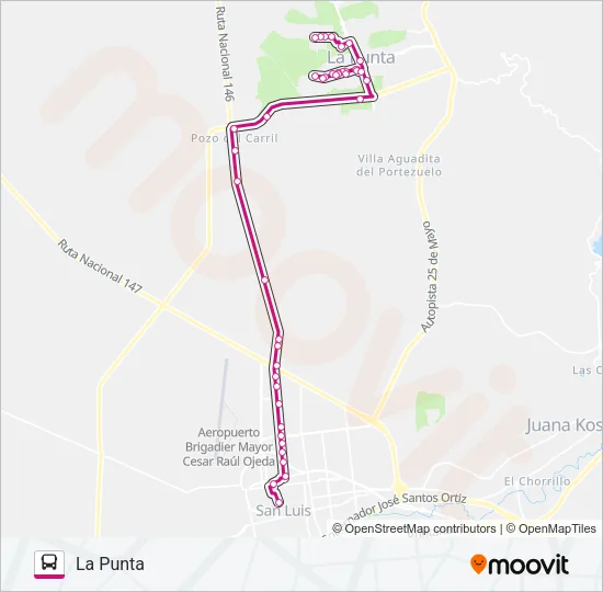 INTERURBANO Bus Line Map