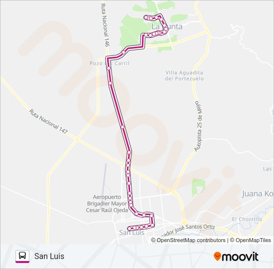 Mapa de INTERURBANO de autobús
