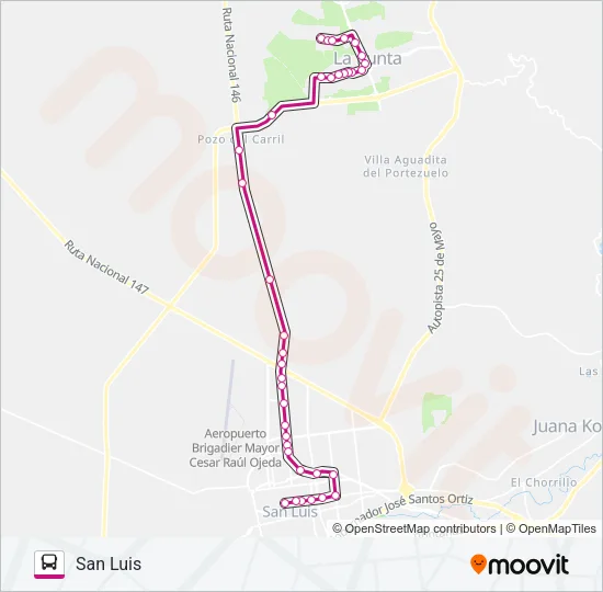 INTERURBANO Bus Line Map