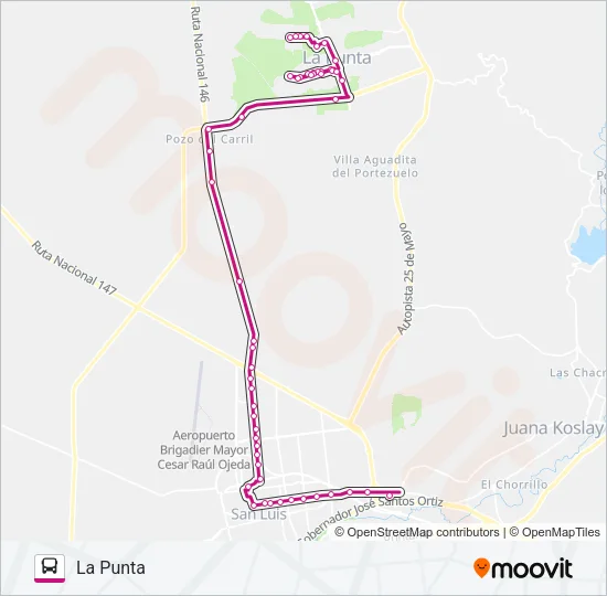 INTERURBANO Bus Line Map