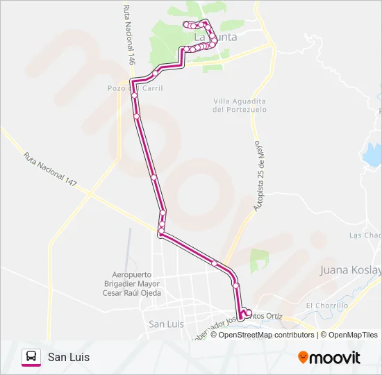 INTERURBANO Bus Line Map
