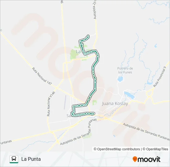 INTERURBANO Bus Line Map