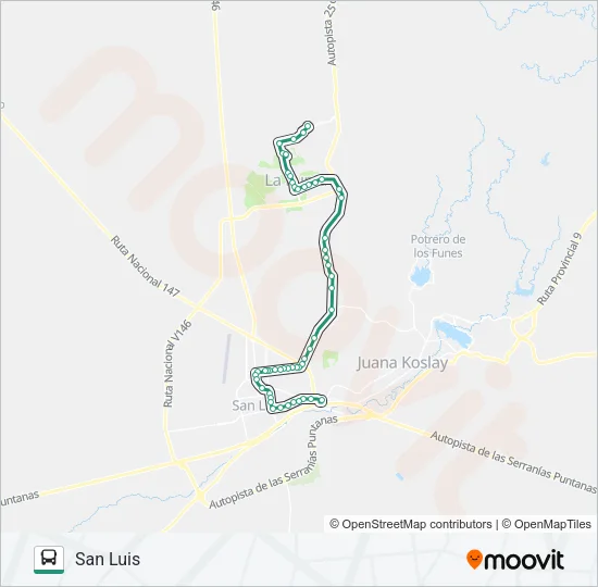 INTERURBANO Bus Line Map