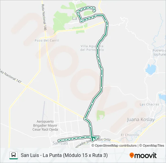 INTERURBANO Bus Line Map
