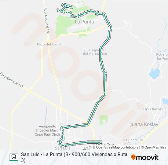INTERURBANO Bus Line Map