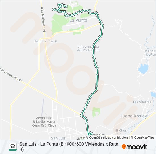 Mapa de INTERURBANO de autobús